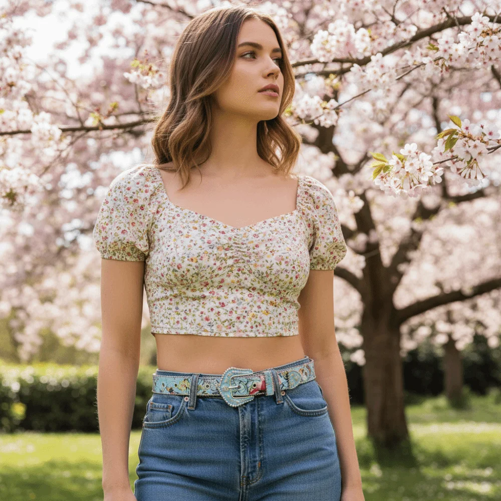 Luxury Bohemian Style Floral Jeans Belts Border Bead Vintage Retro Flower Belt Girdle Y2k Waistband Women's Accessories