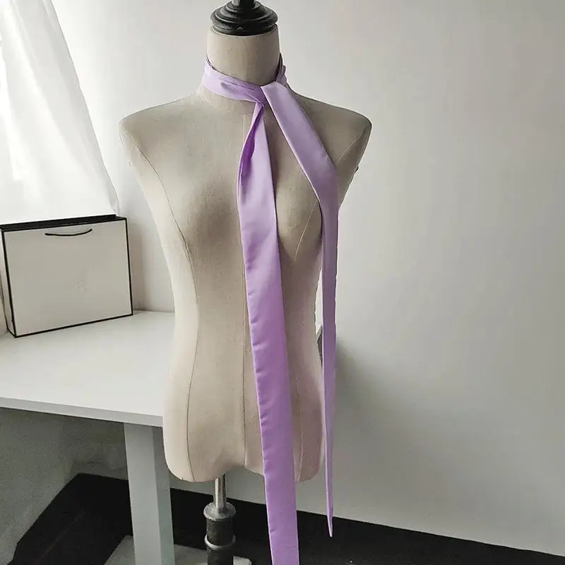 Damen 190x4,5cm Polka Dot Schal Schmales Langes Satinband Vielseitig Einsetzbar für Taschengriff, Hals und Haardekoration – Detail 10