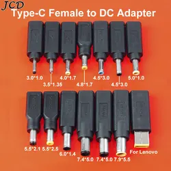 JCD 1Piece USB Type-CFemale To DC 3.0*1.0 4.8*1.7 4.5*3.0 5.5x2.1 5.5*2.5 mm Male Adapter Plug Converter Laptop Power Connector