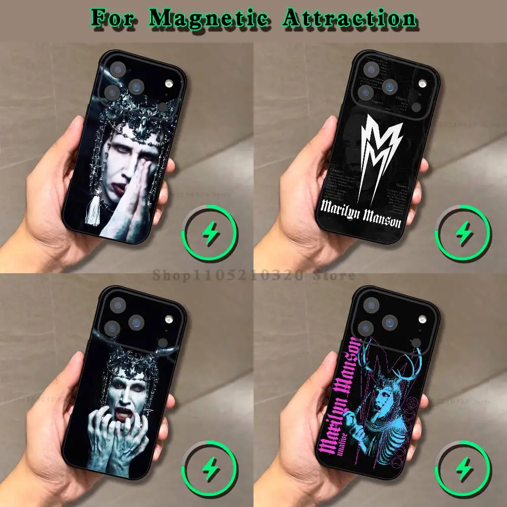 M-Marilyn Unalive M-Manson  Phone Case For iPhone 17,16,15,14,13,12,11,Pro,Max,Plus,E,Air,Mini Magnetic Magsafe Frosted