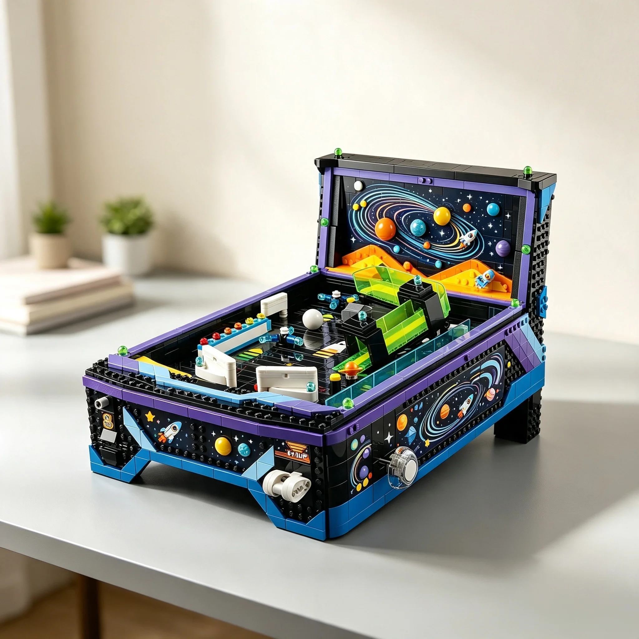 2026 NEW Operational Pinball Machine 2274pcs Building Blocks Bricks Creative Assembled Model Toys for Adult Christmas Gifts