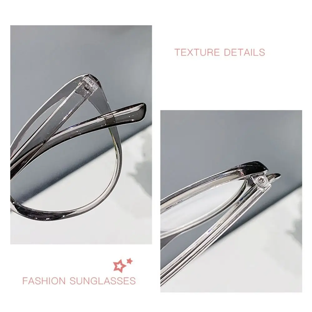 Fashion Transparent Anti-UV Blue Rays Glasses Big Frame Round Computer Goggles Leopard Eyeglasses Women