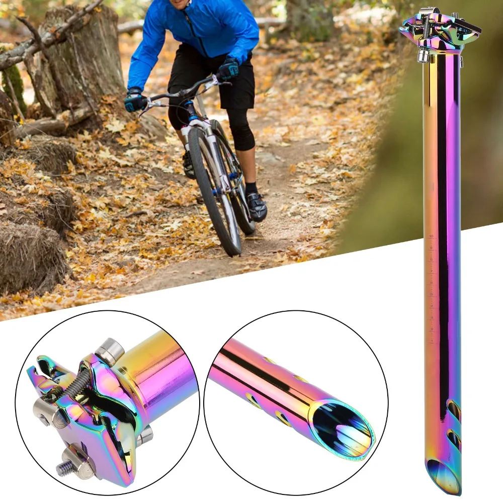 

Aluminum Alloy Bicycle Seatpost Lightweigh Adjustable Bike Saddle Post 31.6 X 400mm CNC Bike Saddle Post Tube Bike Upgrade