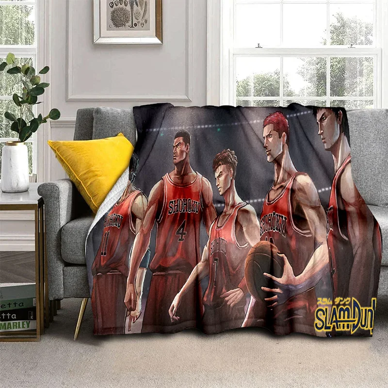 Cartoon Slam Dunk Basketball Anime Soft Blankets,Keep Warm Throw Blanket Comfortable Blanket for Picnic Beds Sofa Home Bedroom