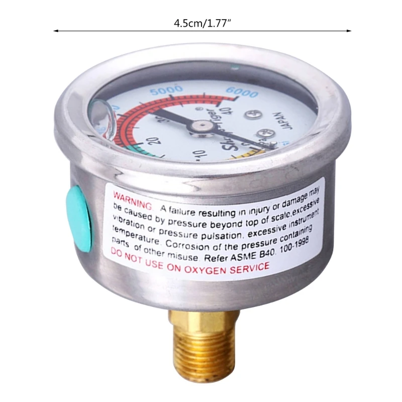 Imagem -06 - Medidor de Pressão de Filtro de Piscina Cheia de Líquido Tamanho Aço Inoxidável para Caixa 40mpa