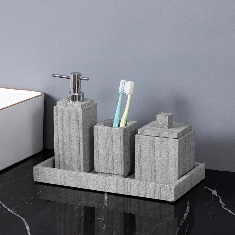 1pc Gray Marble Bathroom Toiletries Bathroom Decoration Tissue Box Lotion Bottle Marble Bathroom Accessories Wedding Gift