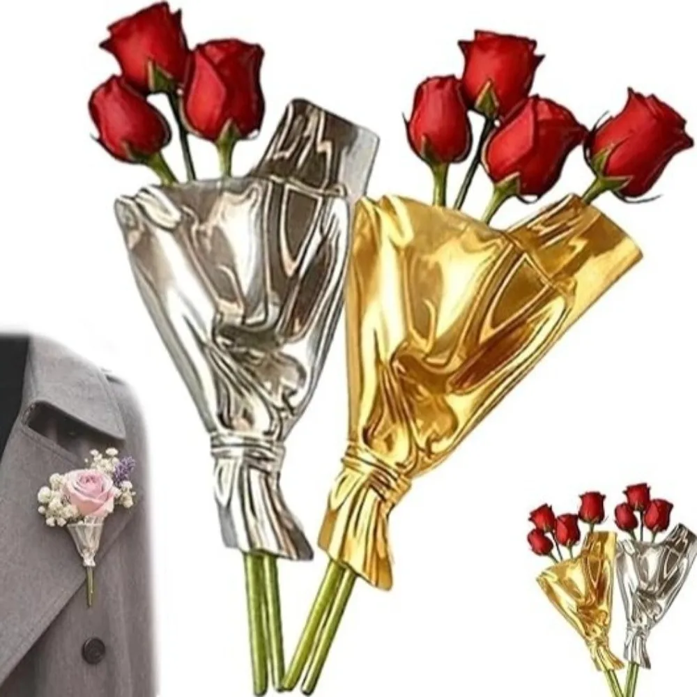 خمر زهرة فنية زهرية بروش DIY يمكن ارتداؤها يمكن ارتداؤها باقة زهور كليب بروش زهرة فنية