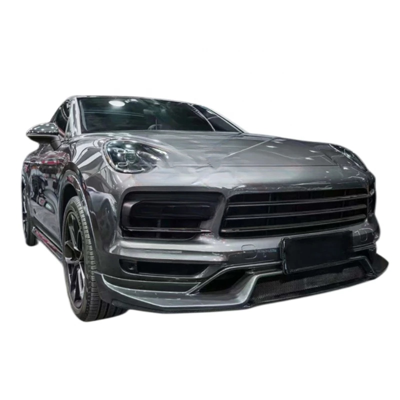 OC Style Carbon Fiber front bumper lip side skirt rear diffuser rear Spoiler Fender for Porsche Cayenne S Coupe body Kit