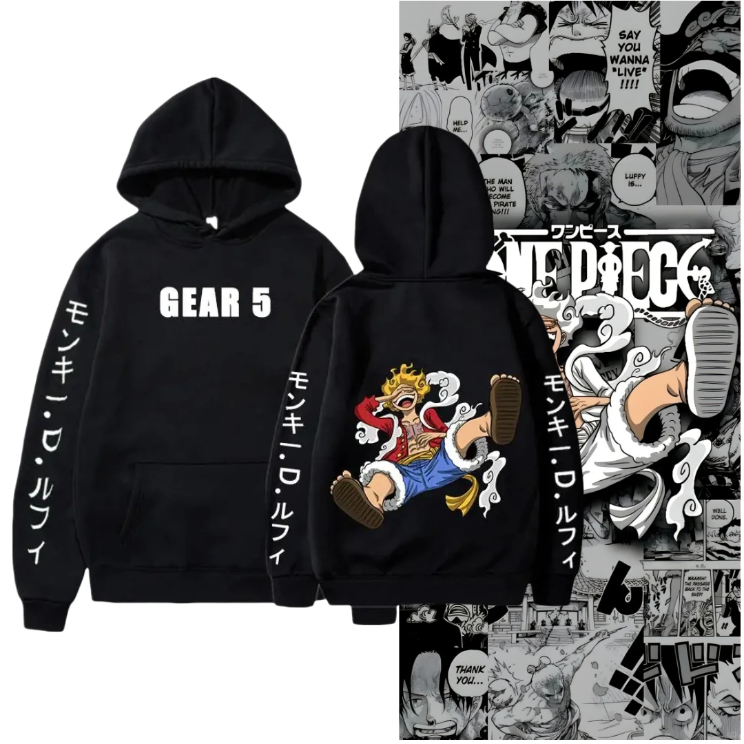 

One Piece Luffy Zoro Peripheral Anime Fleece Loose Casual Couple Gift, High-quality Pure Cotton Hoodie and Sweatshirt