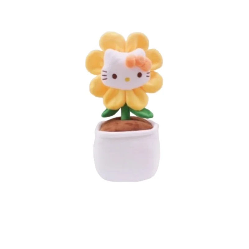 Sanrio Hello Kitty Flower Pot Culture Plush Toy Desktop Decoration Cartoon Doll Plant Home Furnishings Ornament Brithday Gifts