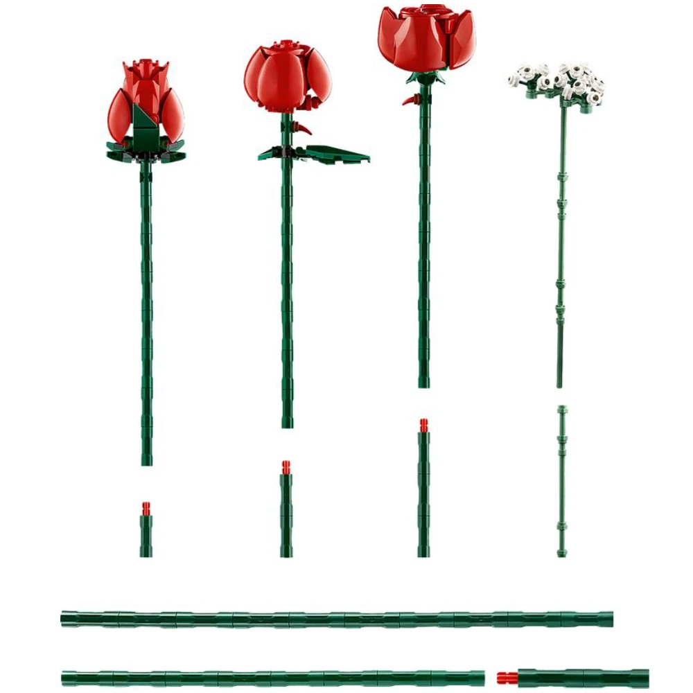 Icons Bouquet of Roses 10328 building blocks Sets, Artificial Flowers for Home Décor, Gifts for Anniversary or Any Special Days