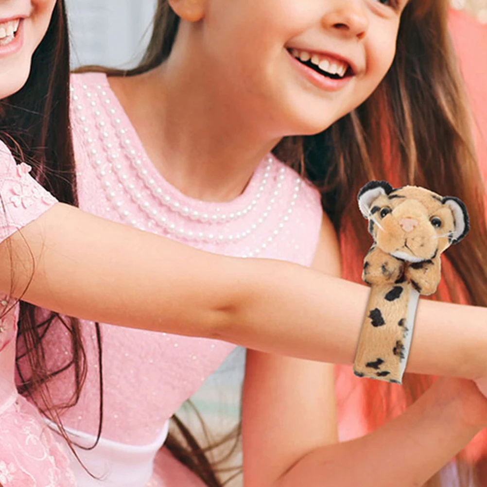 

2 Pcs Simulated Animal Bracelet Slap Band Stuffed Toy Wrist Bands Cute Animals Paw Jungle Theme Party Favors