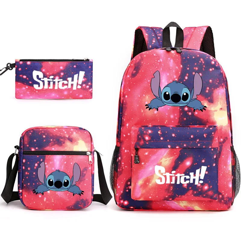 

3 шт./компл. рюкзак Disney Lilo Stitch с сумкой Meesenger для женщин, студенческая сумка для книг, школьные сумки для подростков, удобные дорожные наборы