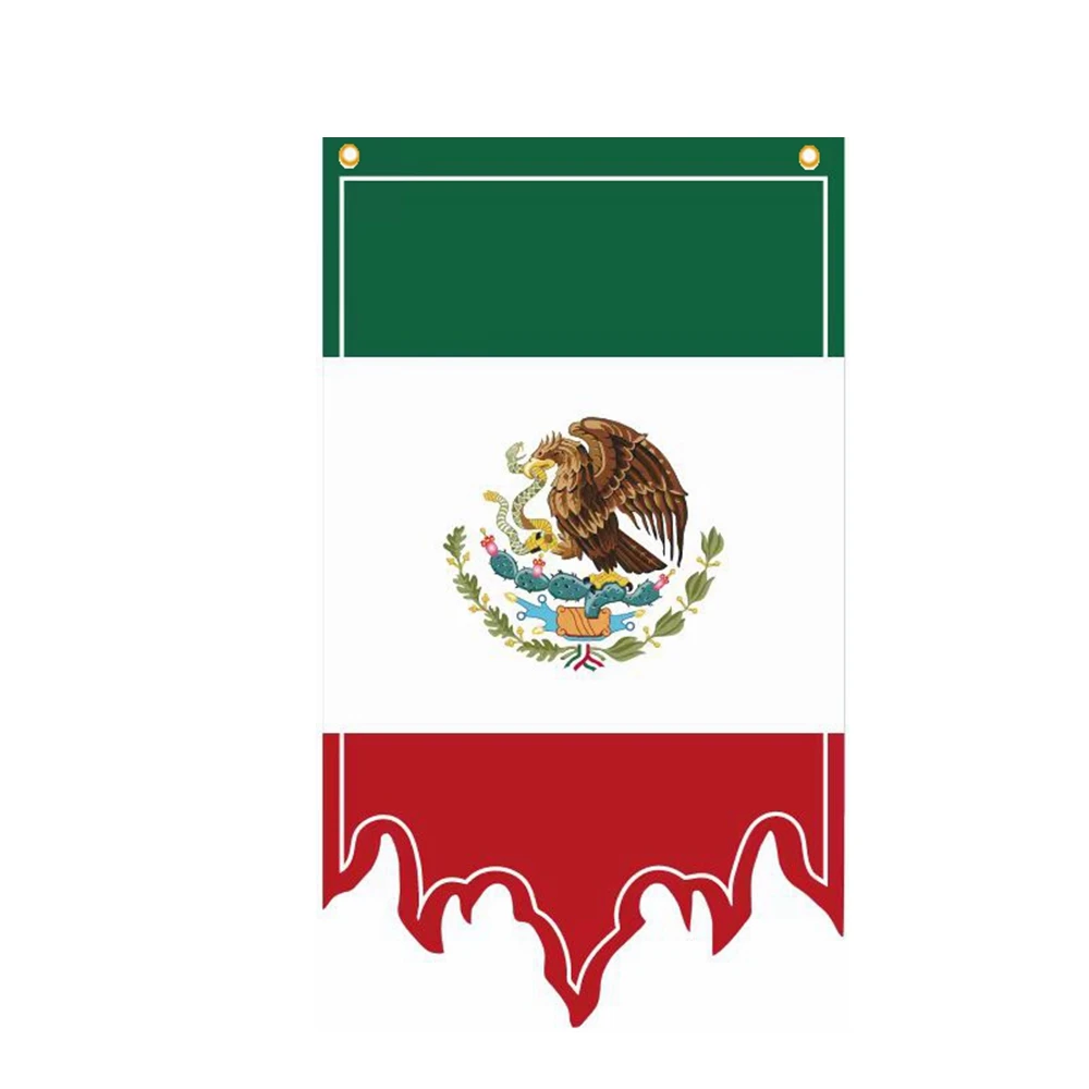 Mexico National Flag Special-shaped Mexico Banner Outdoor Decoration 30x50Cm Polyester