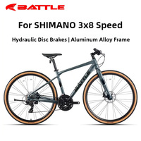 BATTER Flat Bar Road Bike for shimano 24s Hydraulic Disc Brake 700C 35inch Male Or Female Ultra-Light Aluminum Alloy Gravel Bike