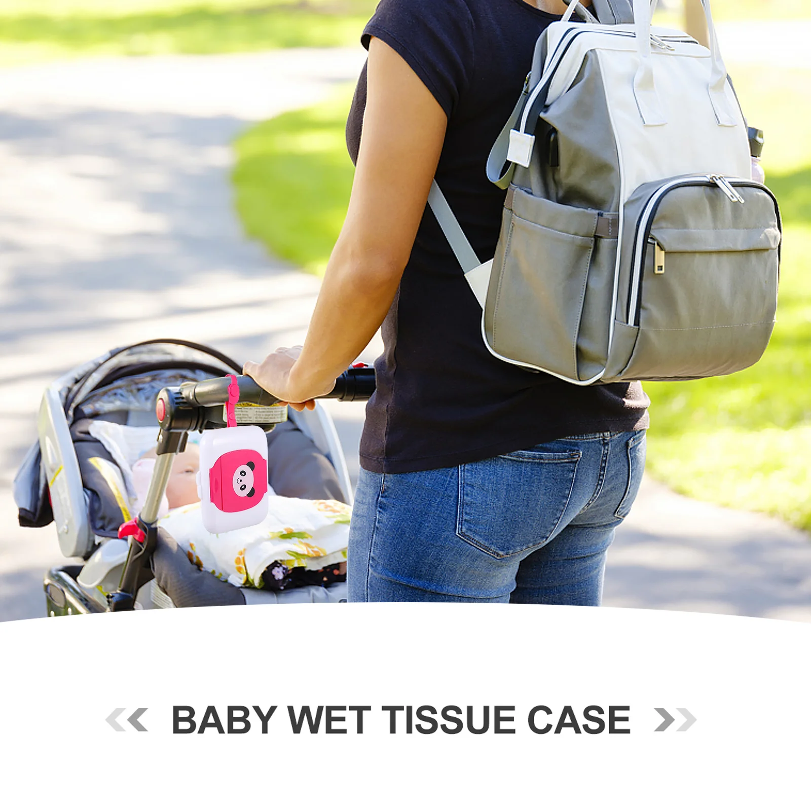 صندوق مناديل مبللة محمول خفيف الوزن مقاوم للغبار حامل مناديل مبللة للأطفال للسفر في الهواء الطلق قابل لإعادة الاستخدام مناديل بلاستيكية Pp حقيبة للتخزين #2