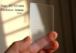 Thickness 0.6mm Clear Acetate Transparency PVC Sheet Blank Transparent Business Cards For Laser Engraving