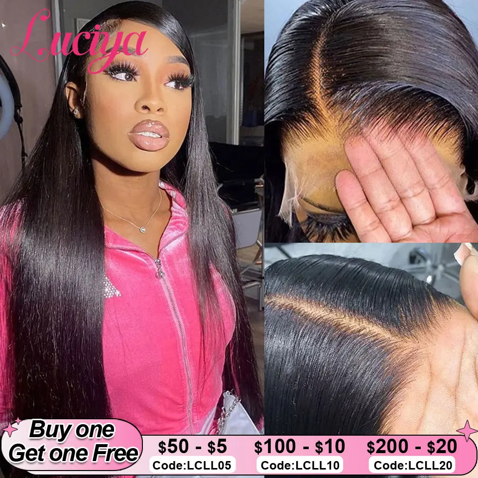 13x4/13x6 HD Transparent Lace Front Human Hair Wigs Pre Plucked Brazilian Straight 360 Lace Frontal Wig 4x4/5x5 Lace Closure Wig