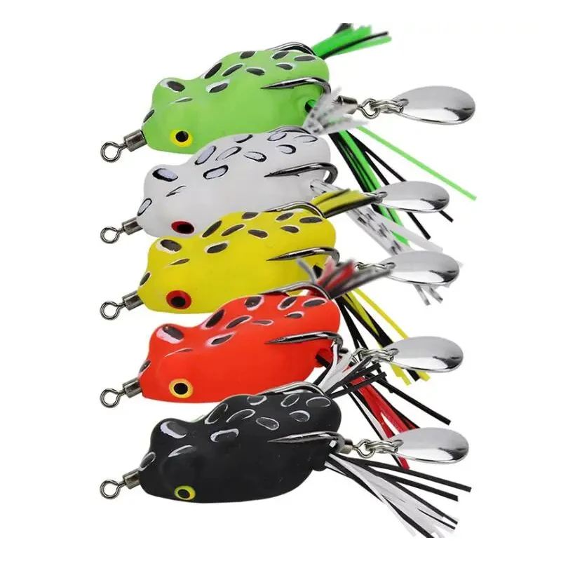 WEIHE Mini Soft Frog 32mm 5.5g Snakehead Lure Topwater Simulation soft frog fishing bait floating Lifelike soft fishing lure