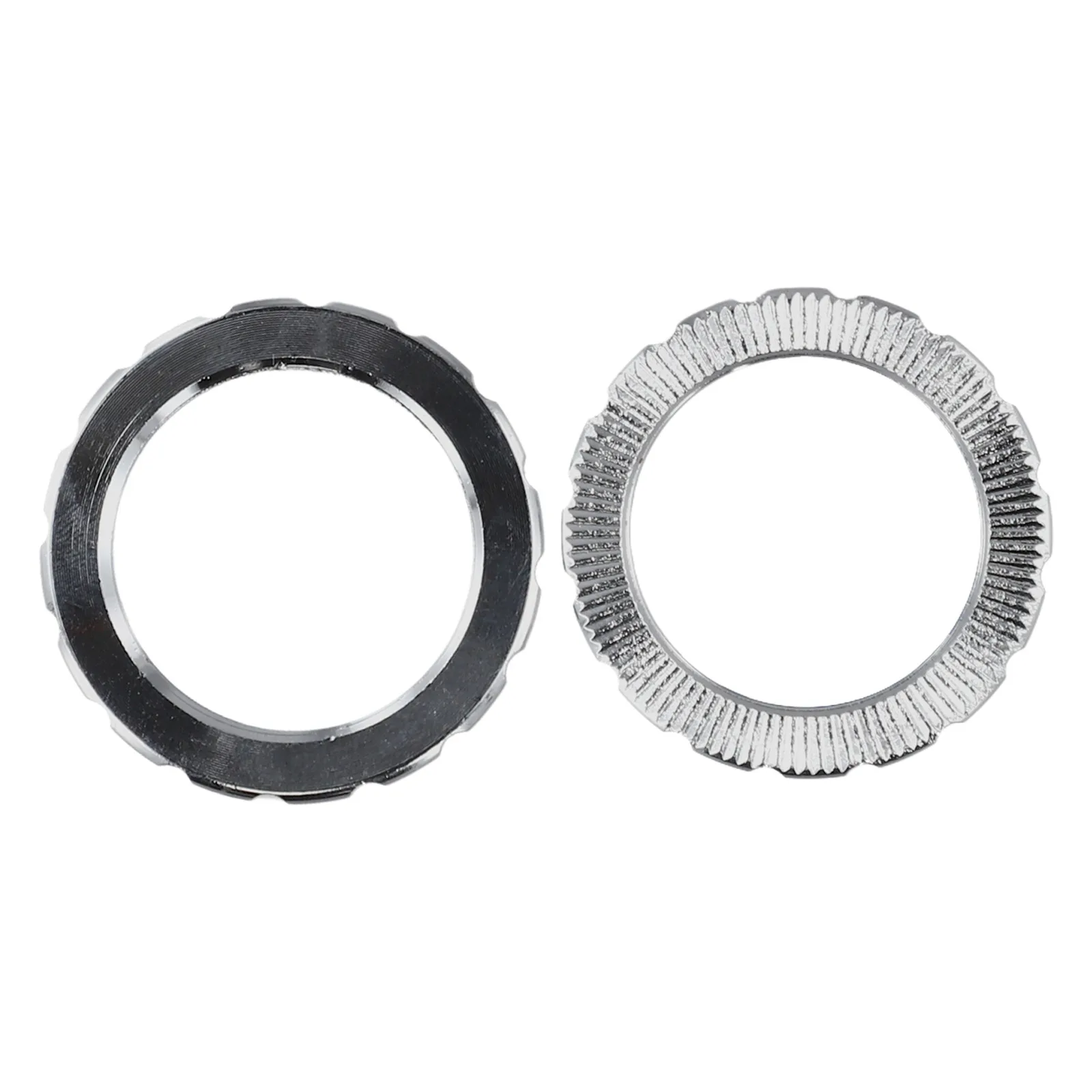 Tuerca de rueda dentada Tuerca de soporte inferior Construcción robusta Uso versátil Juego de 2 piezas Fácil instalación Tuerca de anillo de bloqueo de bicicleta eléctrica de 2 piezas