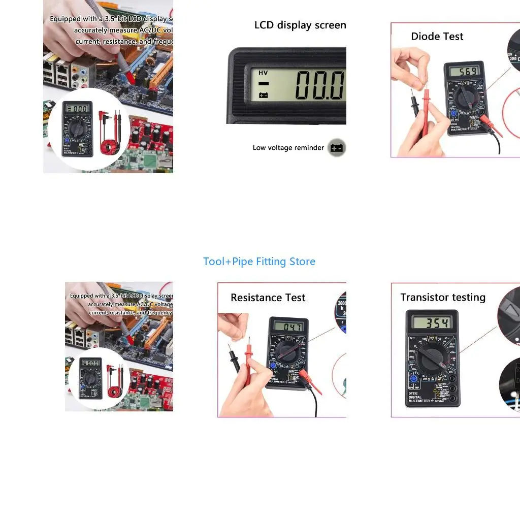 F92B Multiple ranges Electrical Diagnostic Tool Diode Transistors Tester Featuring Automatic Polarities Detection for Industrial