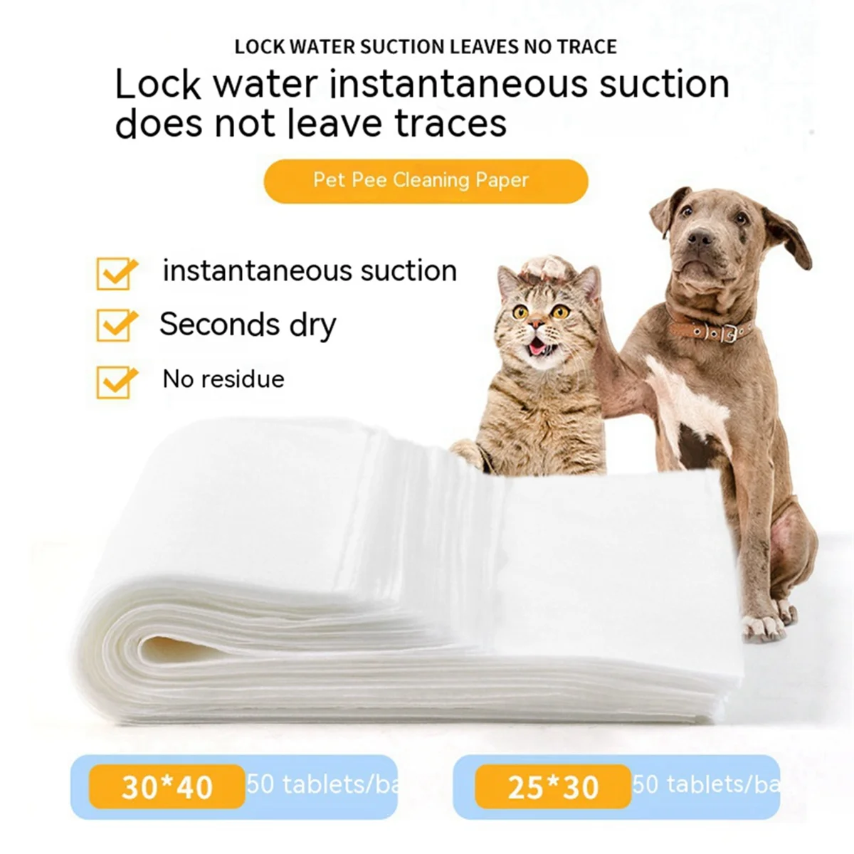 Pet Disposable Pee Paper Dog Pee Pad Suction Diaper Diaper Deodorization Pet Cat Training Toilet Supplies 25X30cm