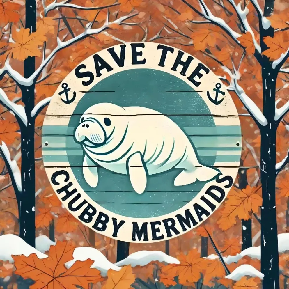 "Manatee Illustration" Round Decorative Art | Unique Coastal Bathroom Decor | Ideal for Beach Houses & Nautical Spaces