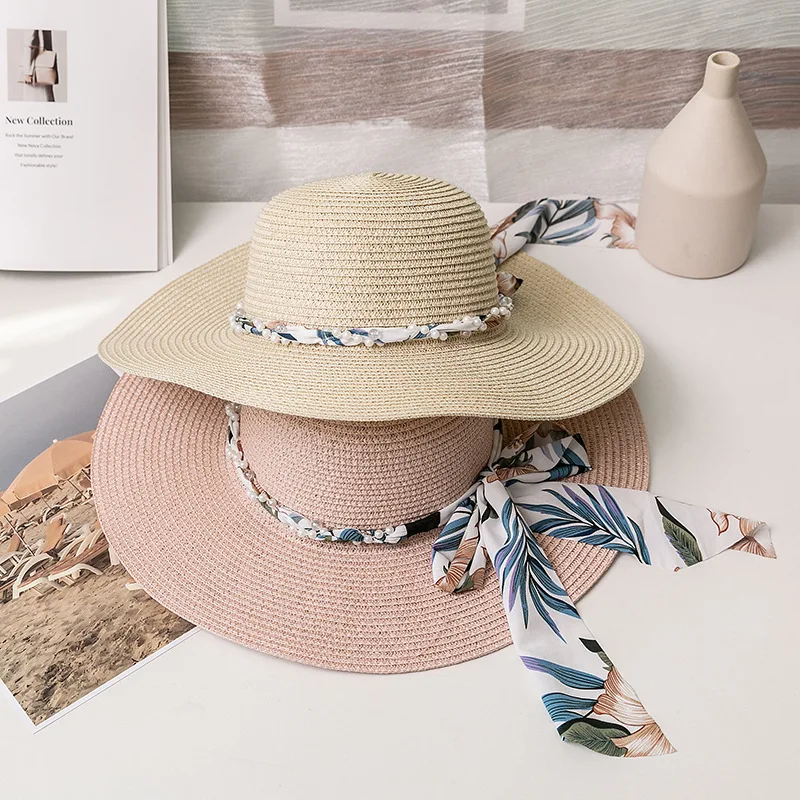 2023 Fashion Bohemia Cowboy Hat for Women Floppy Beach Hats Summer Sun Straw Hats Ladies UV Protection Hat Panama Hat Wholesale