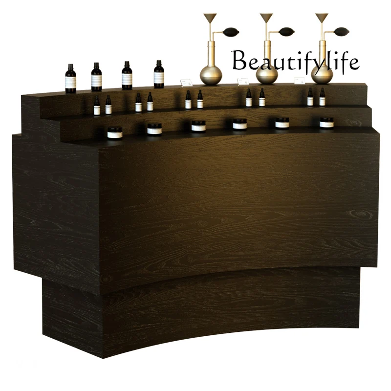 Fragrance Shop Essential Oil Aromatherapy Display Table  Side Cabinet Beauty Salon Curved Display Table Essential Oil Cabinet