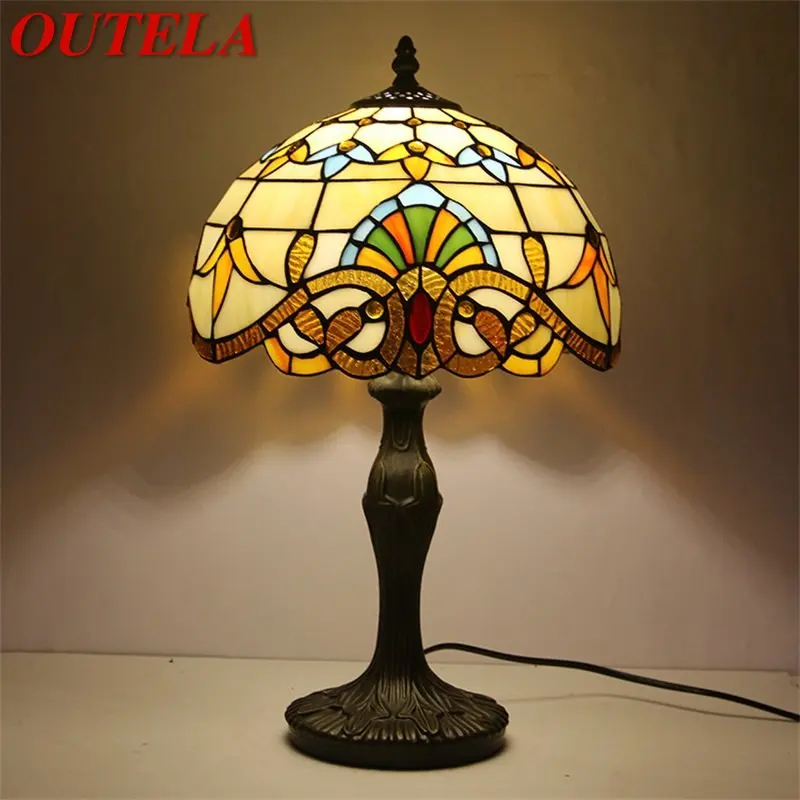 outela tiffany mesa de luz led vintage cor vidro lampadas cabeceira moda decoracao para casa sala estar quarto hotel 01