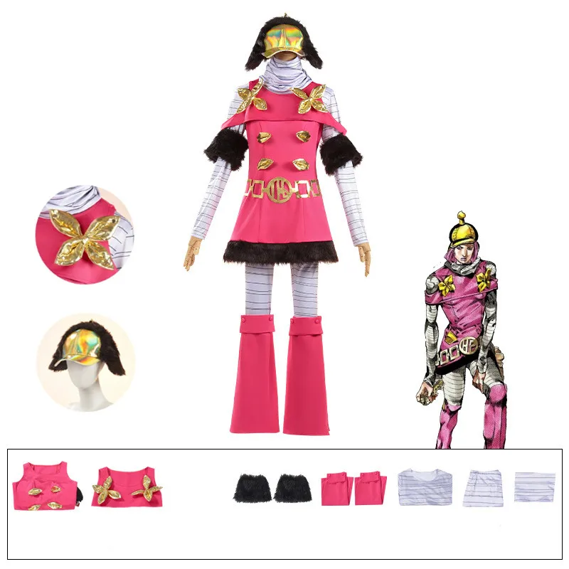 

Anime JoJo Cosplay Hot Pants Costumes Clothes Party Disguise Roleplay Halloween Carnival Outfits Hat Scarf Suits