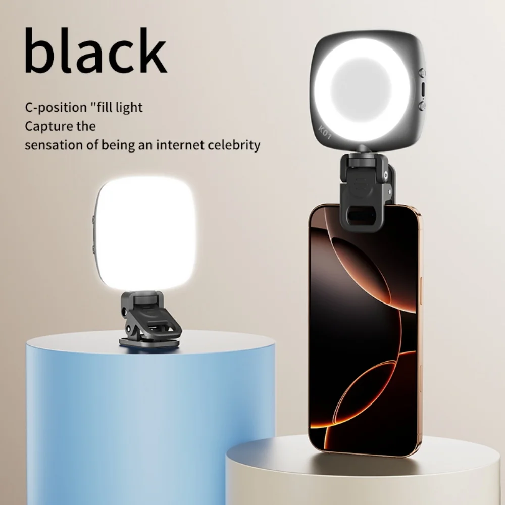 

Portable LED Fill Light USB Rechargeable Led Pocket Light 3 Mode Adjustable Brightness Clip for Live Broadcast Video Photography