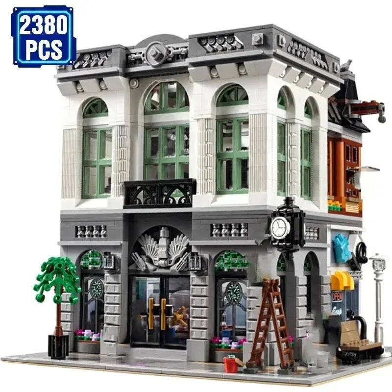 2380 PCS. European House Bank Kit Building Block Expert Assembly Bricks 15001 10251 Model Toys for Kids Adult Birthday CGift ﻿