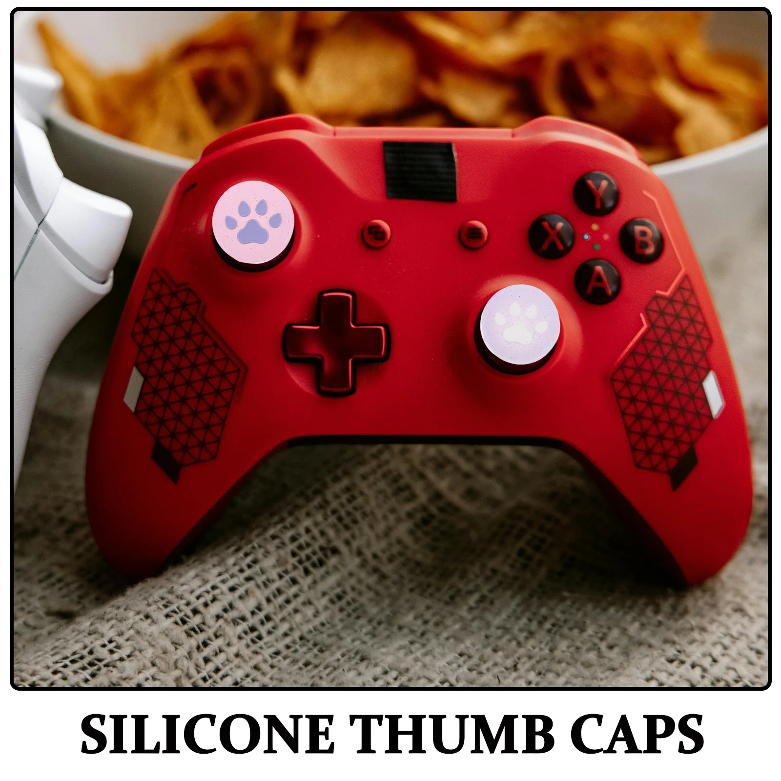 4Pcs Adorable Cat Paw Thumb Stick Covers Luminous Easy to Clean Replacement Grips for Switch Cat Button Caps