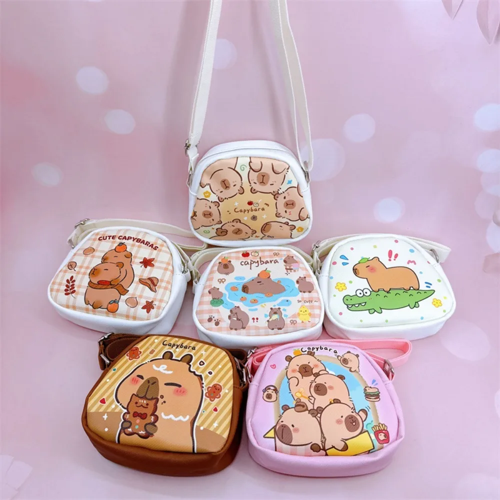 Pu Lederen Capybara Crossboday Tas Mandarijn Verstelbare Bandjes Cartoon Schoudertas Zwembad Cartoon Kawaii Dierentas Meisjes