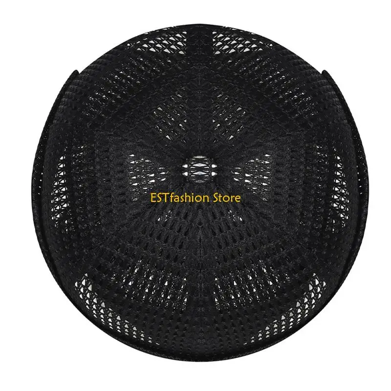 Y5GC Breathable Mesh Sun Hat Adjustable Fast Dry Foldable Docker Cap Men Accessory