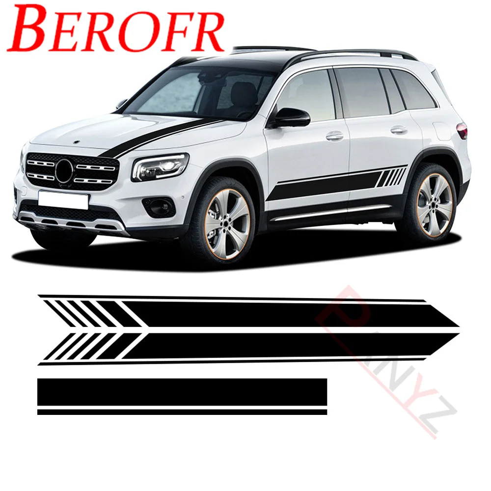 For Mercedes Benz GLB Class X247 GLB250 GLB200 2020 2021 Edition 1 AMG Car Styling Hood Cover Decal Side Stripes Skirt Sticker