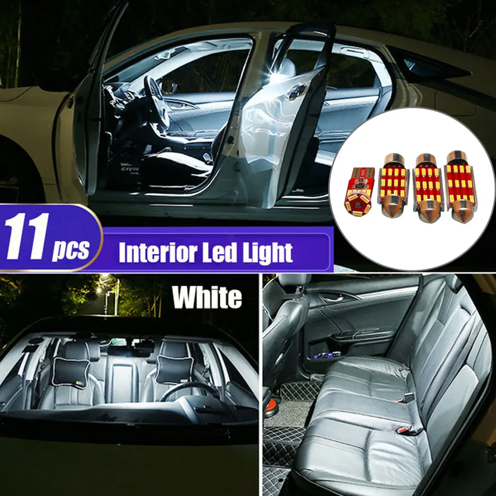 1Set Car LED Interior Dome Map License Plate Light Car Lamp Accessories Kit for Nissan Qashqai J10 J11 J12 2007-2019 2024