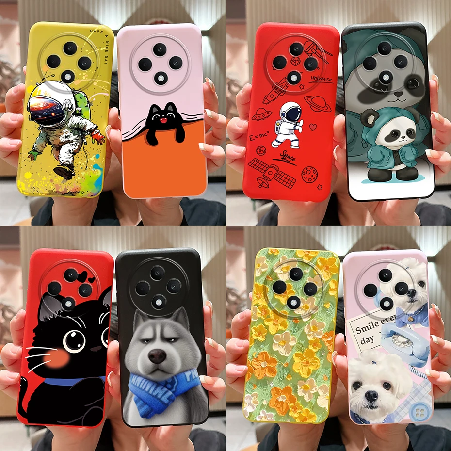 For OPPO Reno 12F Case CPH2637 Soft Cover Cute Astronaut Flower Matte Bumper For OPPO Reno12 F 5G Phone Case Reno12F 12 F Funda