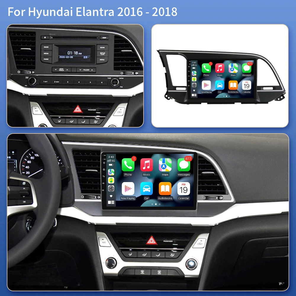 Car Radio Android 16 For Hyundai Elantra Avante AD 2015 ~ 2021 2016-2018  Head Unit GPS DSP 5G LTE QLED Multimedia DVD view 2