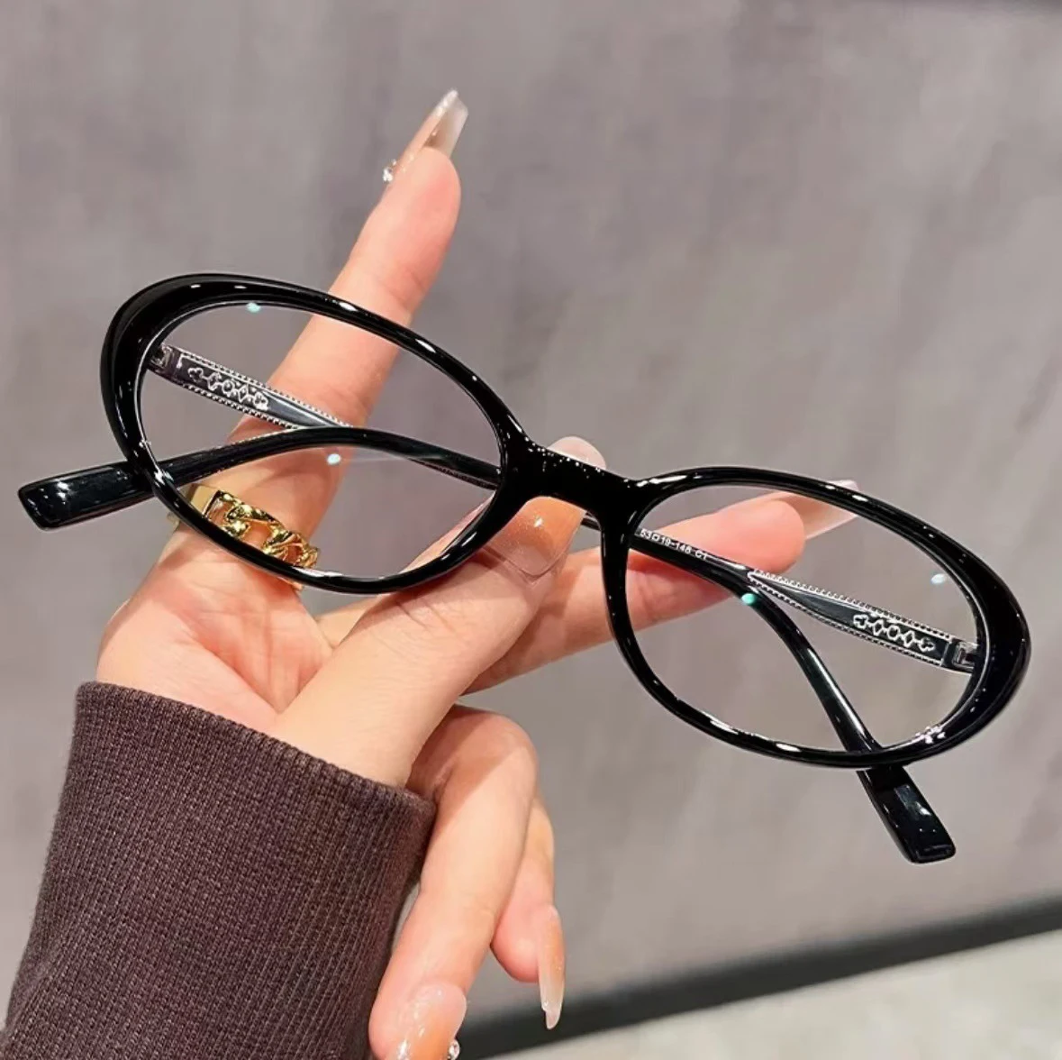 New Oval Thick Frame Reading Glasses Literary Simple Blue Light Anti-blue Light Elderly Glasses Reading Glasses JH5002
