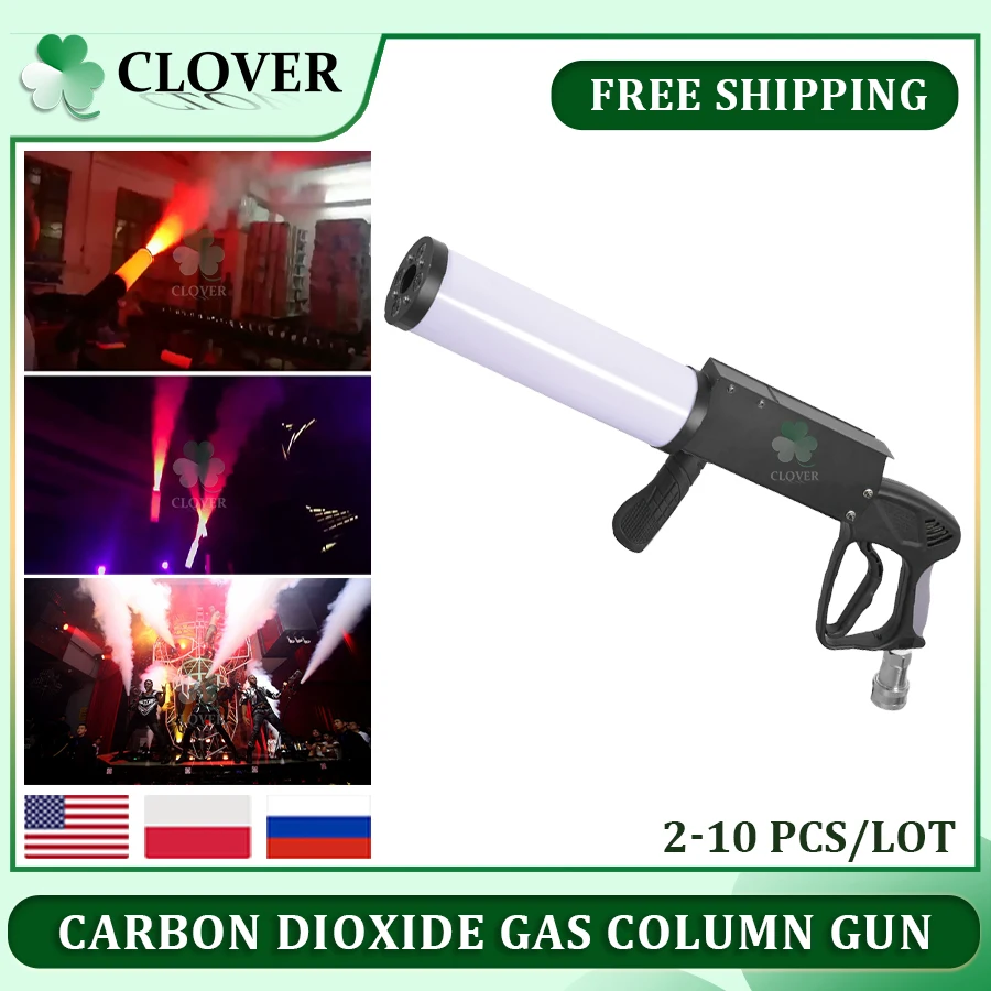 

0 Tax 2-10Pcs Hot sell Carbon dioxide gas gun RGB LED handheld dry ice gun disco DJ CO2 atmosphere prop wedding nightclub party