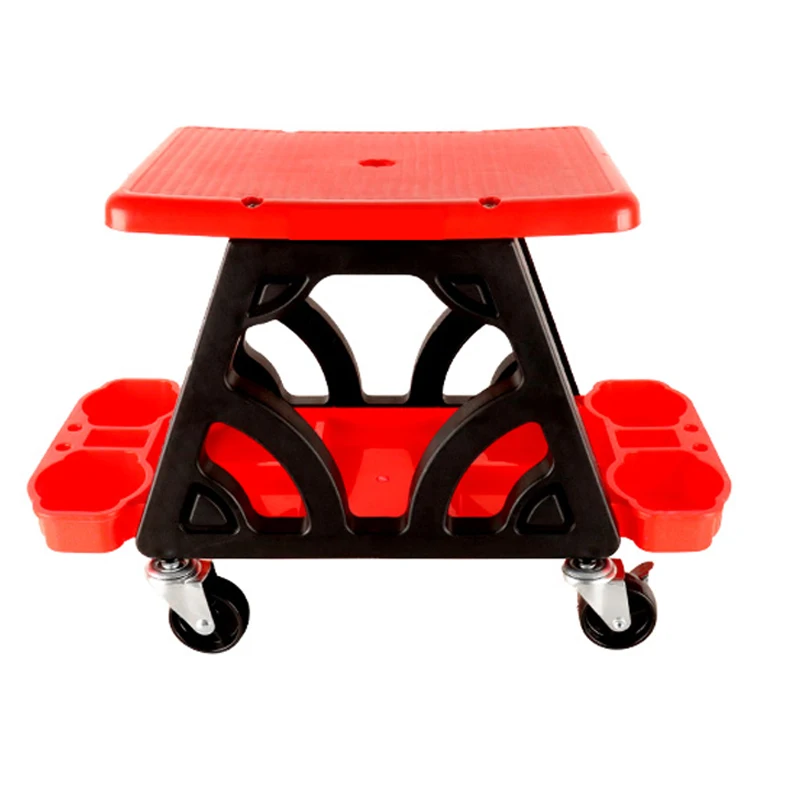 

Garage Mechanic Brake Stool 3 Storage Trays With Seat Cushion Mobile Toolbox Suitable for Car Repair Wheel 300LBS Capacity