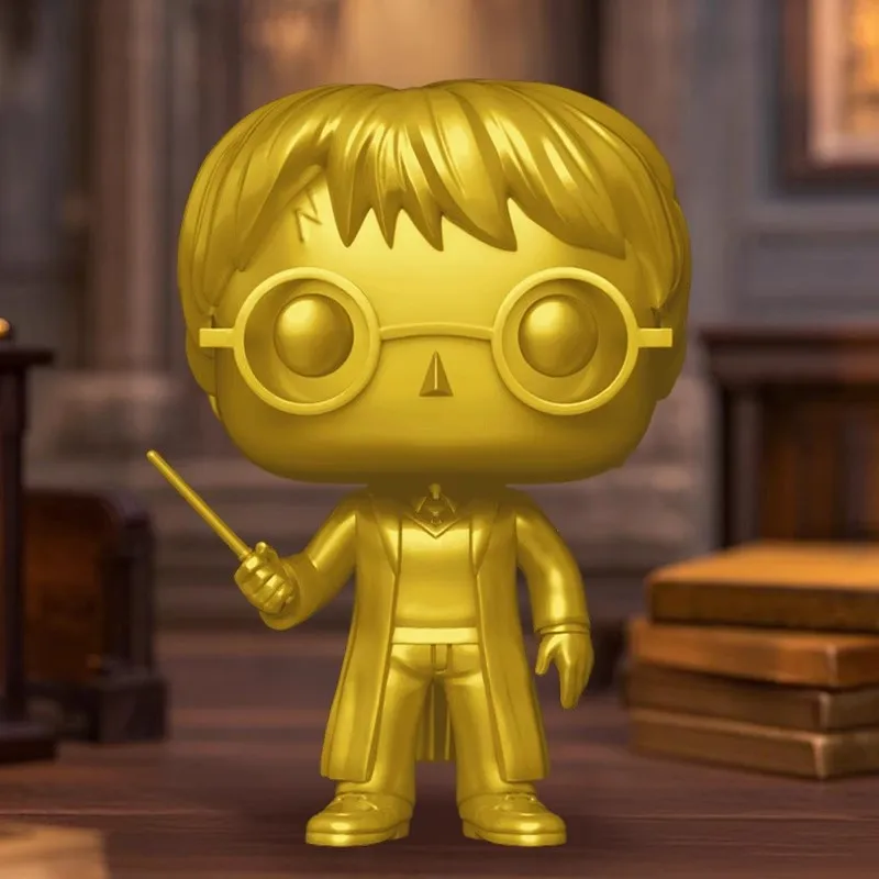 Original Funko Harry Potter Anime Vinyl Figure POP Exclusive Serie Chibi Golden Harry Room Ornament Collectible Birthday Gifts