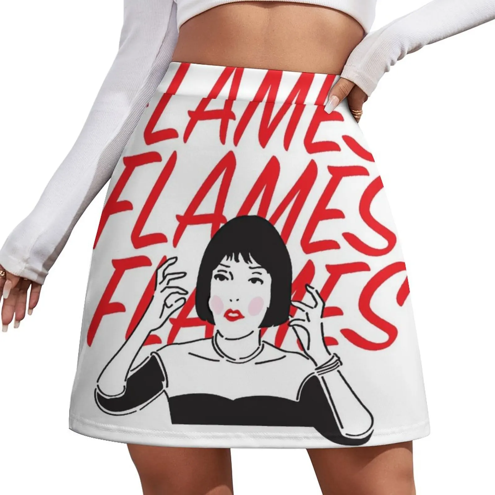 Mrs. White T-Shirt Mini Skirt skorts for women new in external clothes japanese fashion Women's skirts Mini Skirt