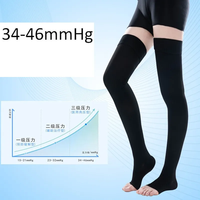 Meias de Compressão Médica para Mulheres, Pernas de Pressão de Viagem Gradiente, Varicosa, Diabetes, Apoio Edema, 34-46mmHg, 3xl