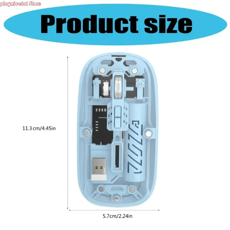 E8BA Clear Shell Quiet Wireless Mouse Mode Double