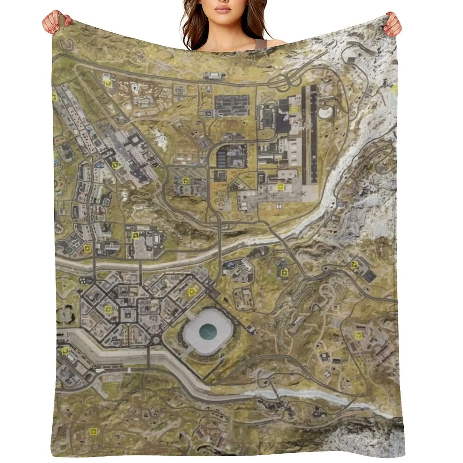 

COD WARZONE MAP Throw Blanket Summer Summer Beddings Multi-Purpose Decorative Sofa Blankets