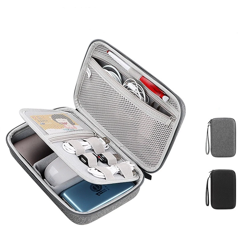 

Large Capacity Travel Electronics Accessories Organizer Tablet Hard Disk Cable Hard Disk Cable EVA Shock-absorbing Storage Bag