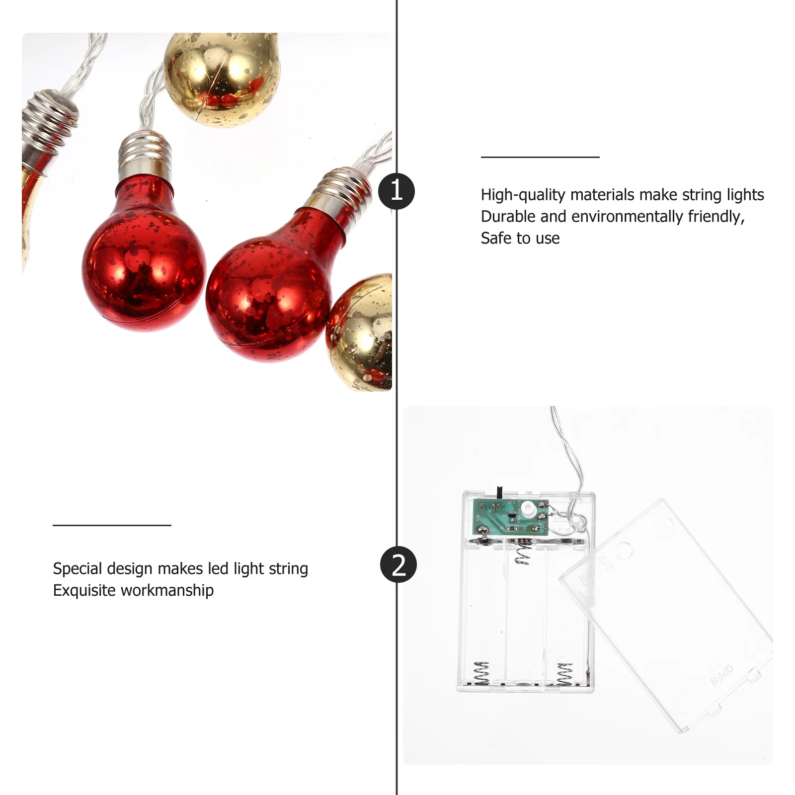 

1Pcs LED Christmas Ball Lamp String Light Decoration Xmas Party Decor Electroplate Ball Light String Party Decoration